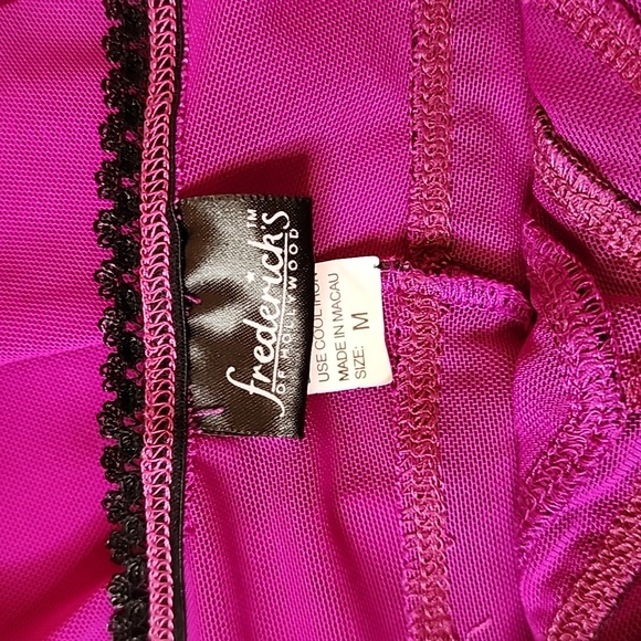 Frederick's of Hollywood Sleep Dress, Neon Purple Black Never Worn, Size Medium - Picture 6 of 6